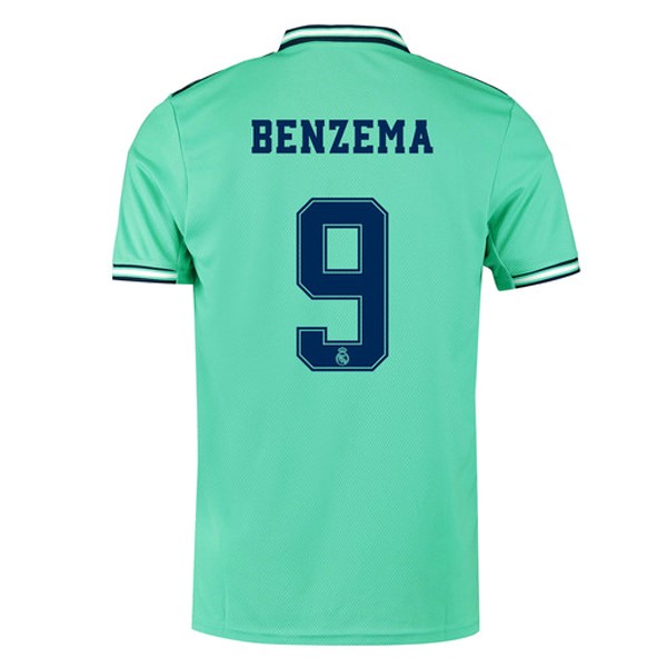 Camiseta Real Madrid NO.9 Benzema Tercera equipo 2019-20 Verde